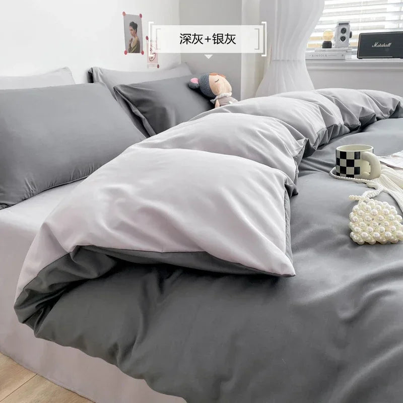 Afralia™ Comfort King Size Bedding Set: Soft Duvet Cover & Pillowcases, Affordable & Durable