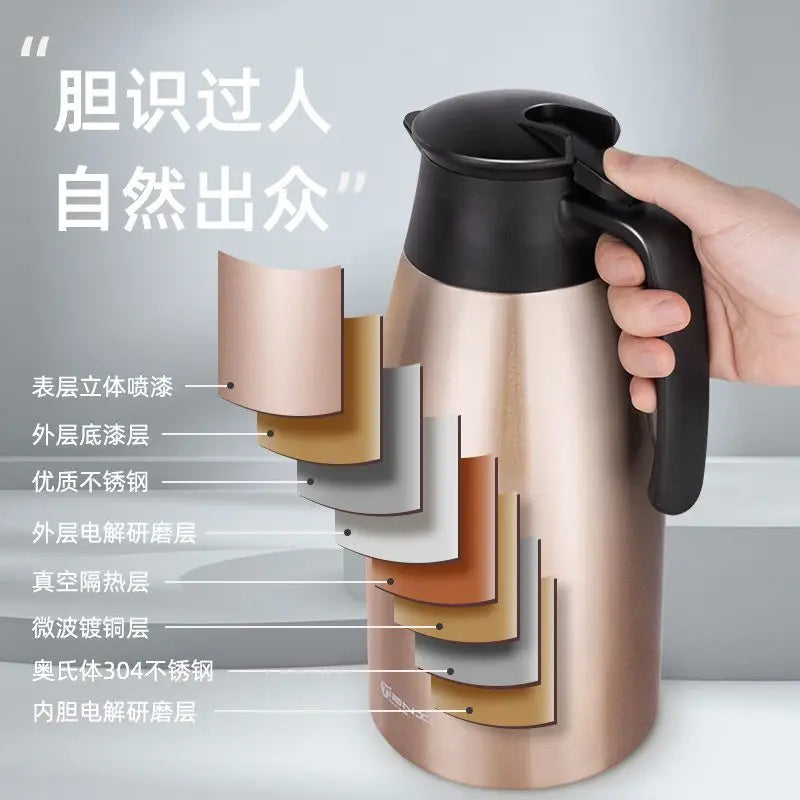 Afralia™ Stainless Steel Vacuum Bottle Hot Kettle Coffee Thermos Pot