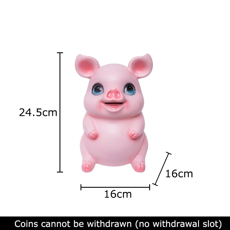 Afralia™ Cartoon Pig Child Savings Jar Piggy Bank Desk Decoration Resin Sculpture