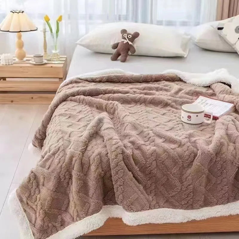 Afralia™ Tafurong Winter Blanket 150/180x200cm - Double-sided Plush Bedspread