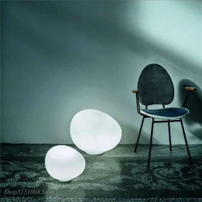 Afralia™ Pebble Glass Table Lamp: Modern Nordic LED Light for Living Room, Bedroom & Home Decor