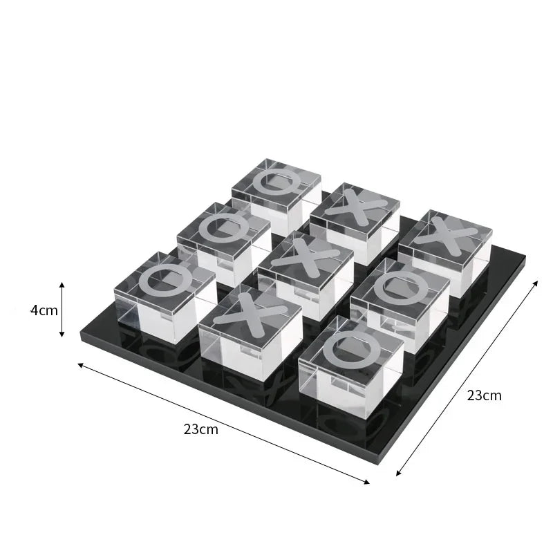 Afralia™ Geometric Crystal Chess Set Glass Craft Decor Figurines Home Decor Accessory