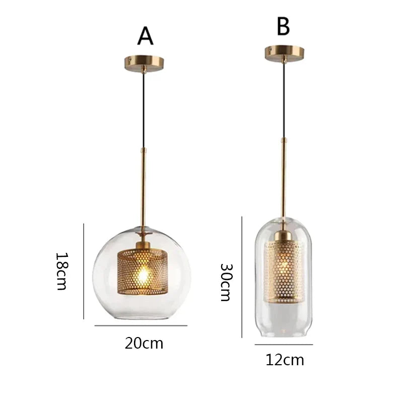 Afralia™ Glass Pendant Light for Kitchen Island Dining Room Bedroom Lighting