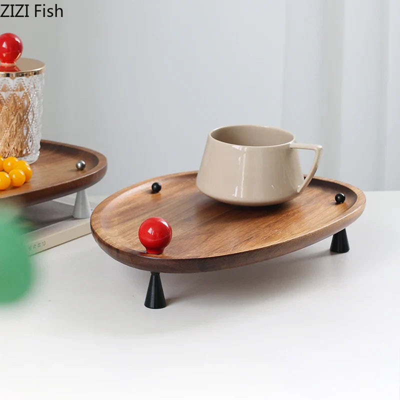 Solid Wood Trays & Ceramic Ball Display Plate - Afralia™ Jewelry & Cosmetic Organizer