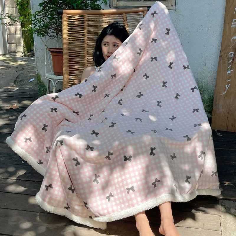 Afralia™ Lamb Nap Cartoon Coral Velvet Blanket: Super Soft, Thick, and Cute for Winter