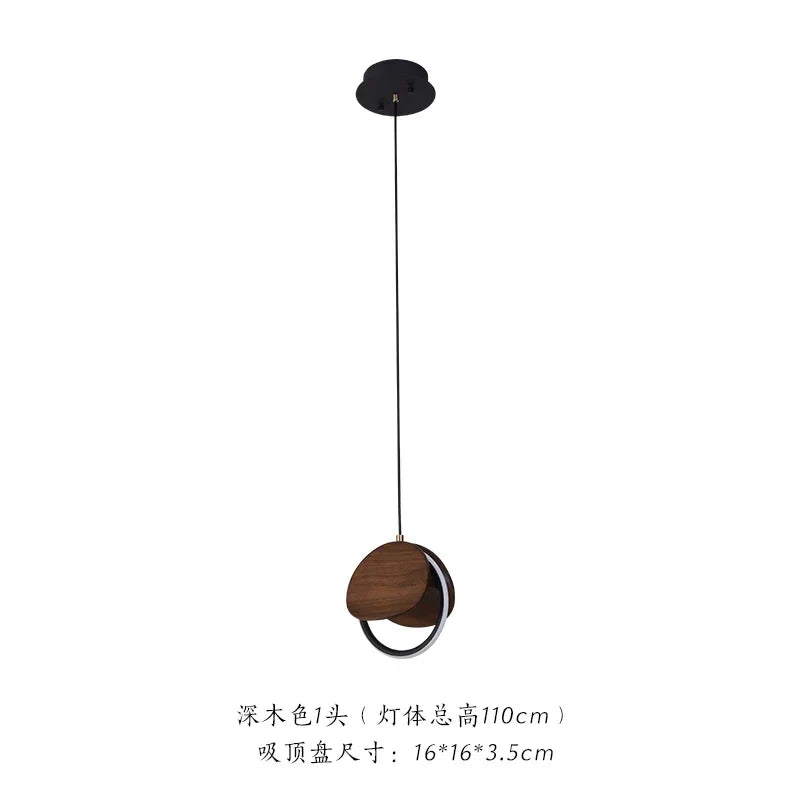Afralia™ Solid Wood Pendant Light: Creative Art LED Lighting for Kitchen, Restaurant, and Home Decor