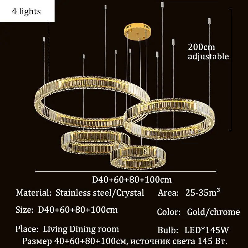 Afralia™ Crystal LED Ceiling Chandelier for Living Room & Bedroom Lighting