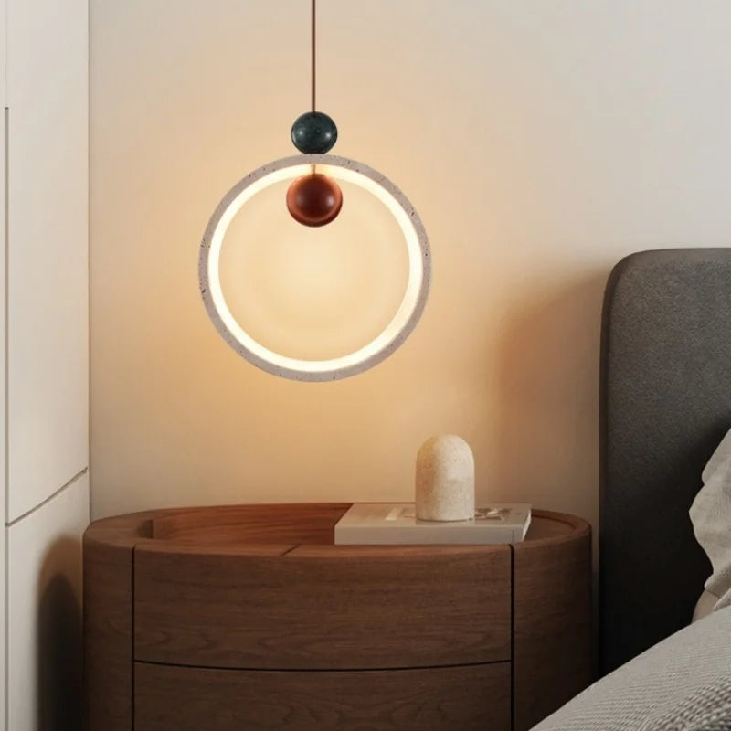 Afralia™ Yellow Travertine LED Pendant Light for Home Decor and Living Spaces