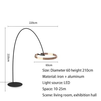 Afralia™ Gouden Koperen Zwarte Dimbare LED Vloerlamp voor Woonkamer en Hotel