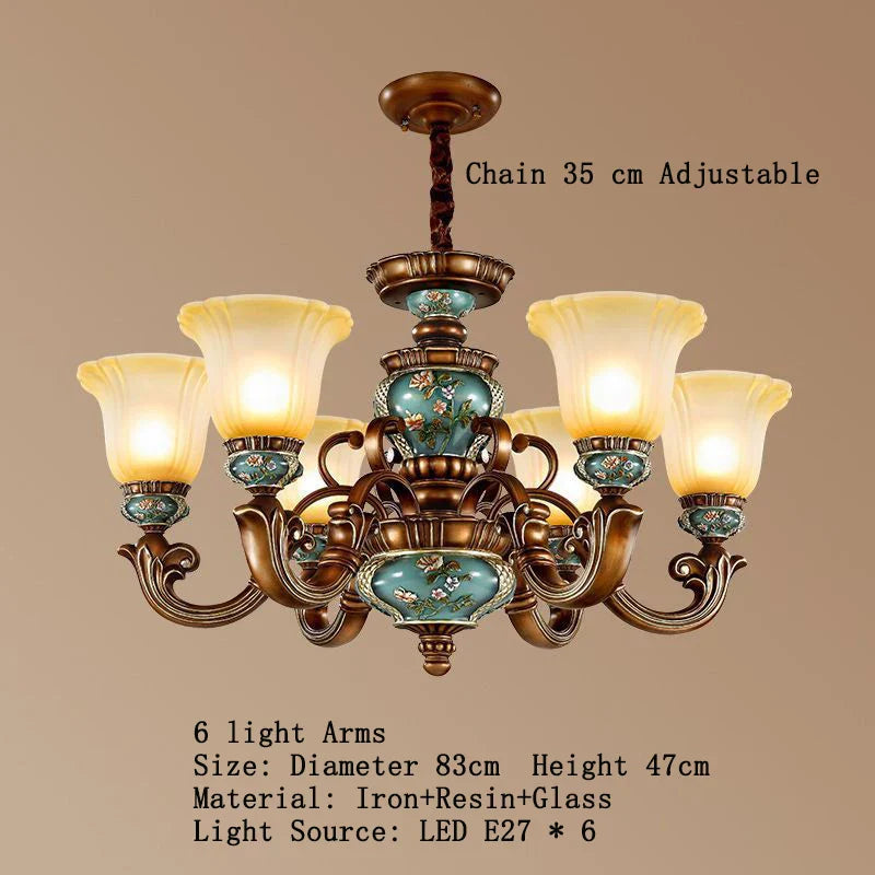 Afralia™ Classical Resin Chandelier for Luxurious Living Room, Dining Room, and Bedroom Lighting