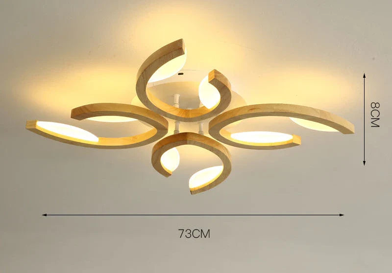 Afralia™ Wooden LED Ceiling Lamp for Bedroom and Living Room Decor