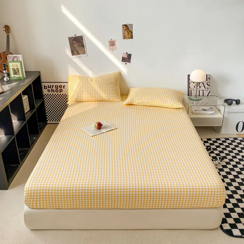 Afralia™ Plaid Style Fitted Sheet - Skin-friendly Elastic Bedsheet for Kids' Room