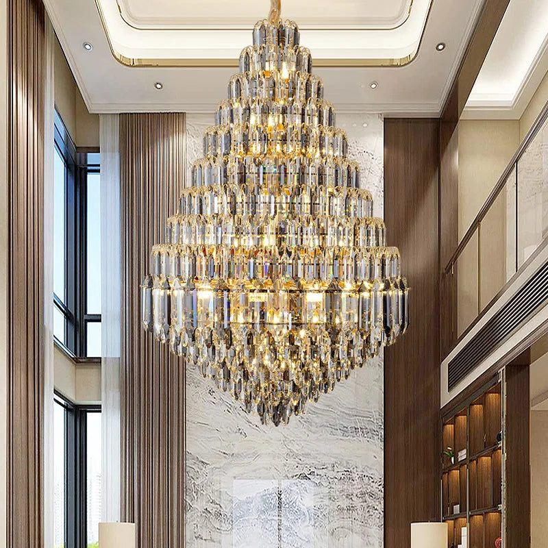 Afralia™ Crystal Pendant Light for Grand Chandelier Villa Hall & Hotel Lobby