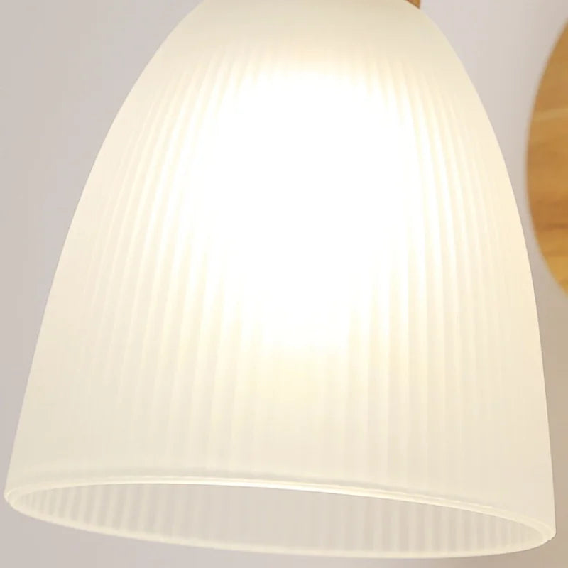 Afralia™ Glass LED Wall Sconce Wood Base Modern Bathroom Light Fixture