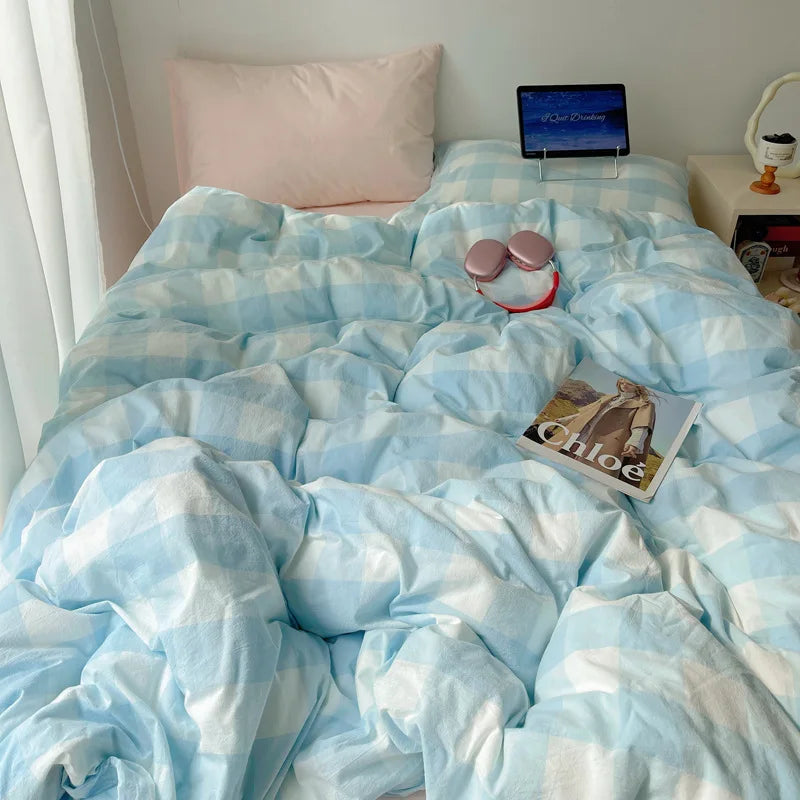 Afralia™ Striped Bedding Set, Soft Single Duvet Cover for All Seasons