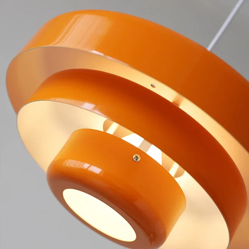 Afralia™ Retro Orange LED Pendant Light Chandelier for Home Dining Room & Cafe