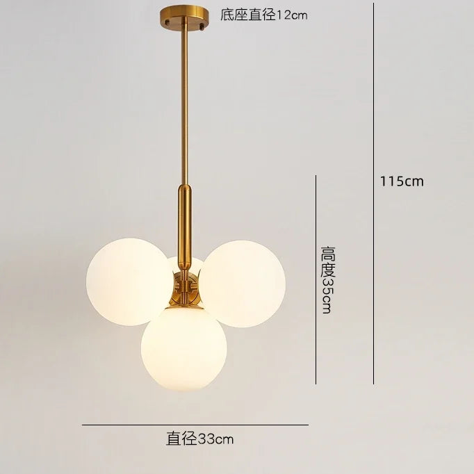 Afralia™ Scandinavia Glass Chandelier Pendant Lamp for Living Dining Room