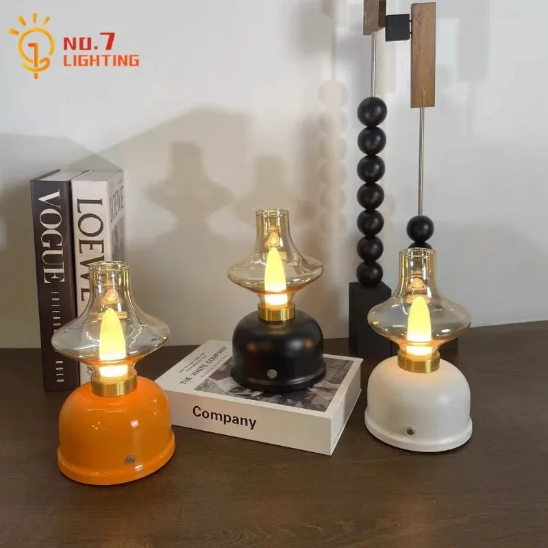 Afralia™ Touch Dimming Table Lamp Cream Wind Night Light for Bedroom and Study