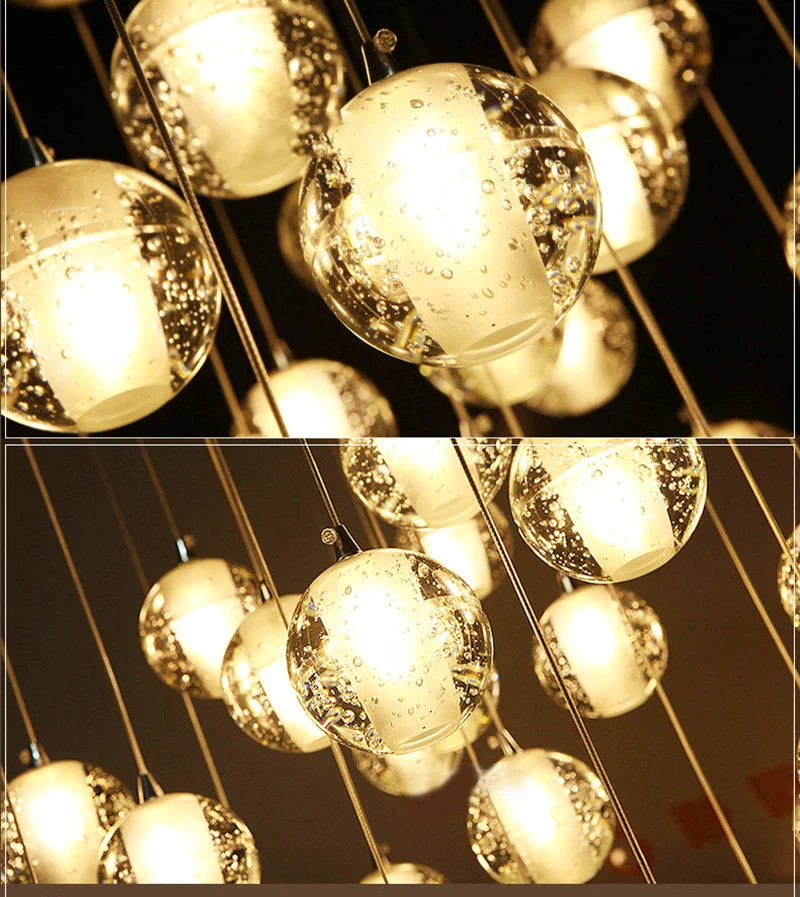 Afralia™ LED Crystal Chandelier: Elegant Staircase & Living Room Pendant Light