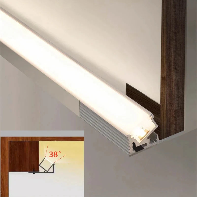 Afralia™ LED Aluminum Profile Recessed Waist Line Channel for Backlighting Corners