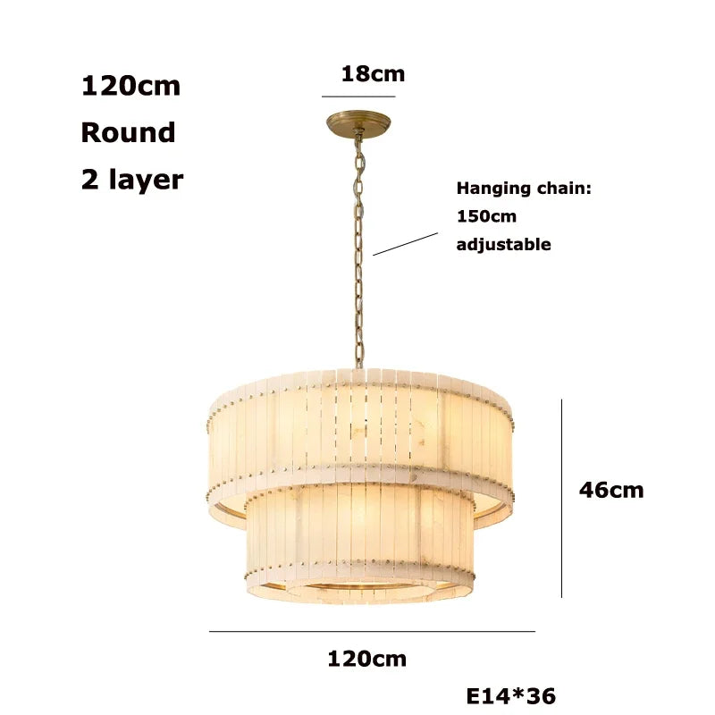 Afralia™ Marble LED Chandelier Ceiling Light Dimmable Fixture for Living Room