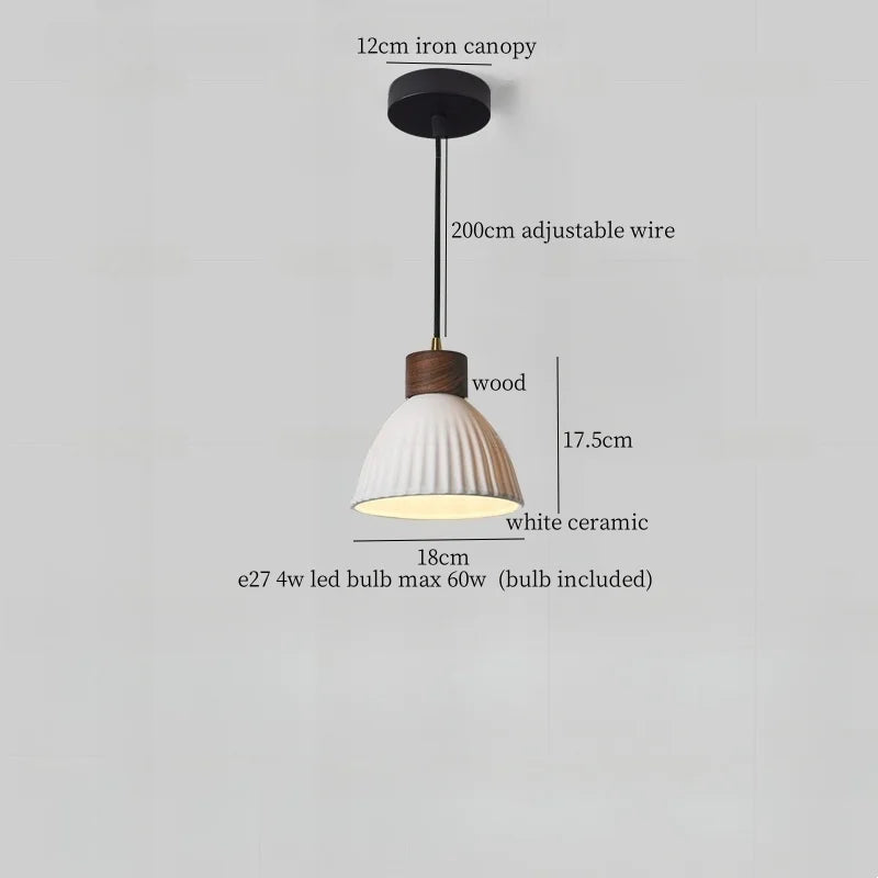 Afralia™ Nordic White Ceramic LED Pendant Light for Modern Living Spaces