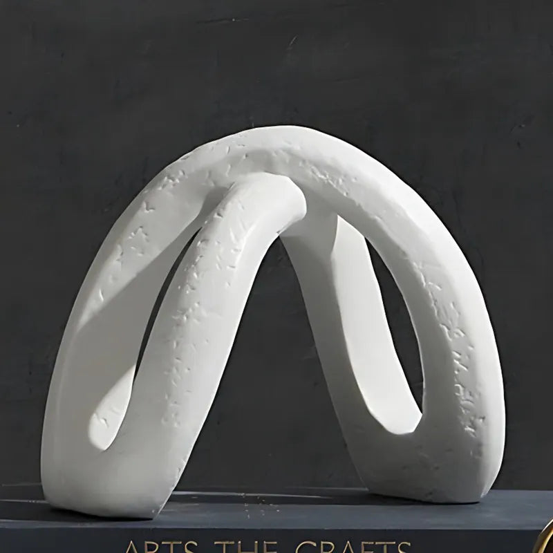 Afralia™ Infinity Symbol White Ceramic Sculpture - Nordic Modern Art Decor for Home and Office