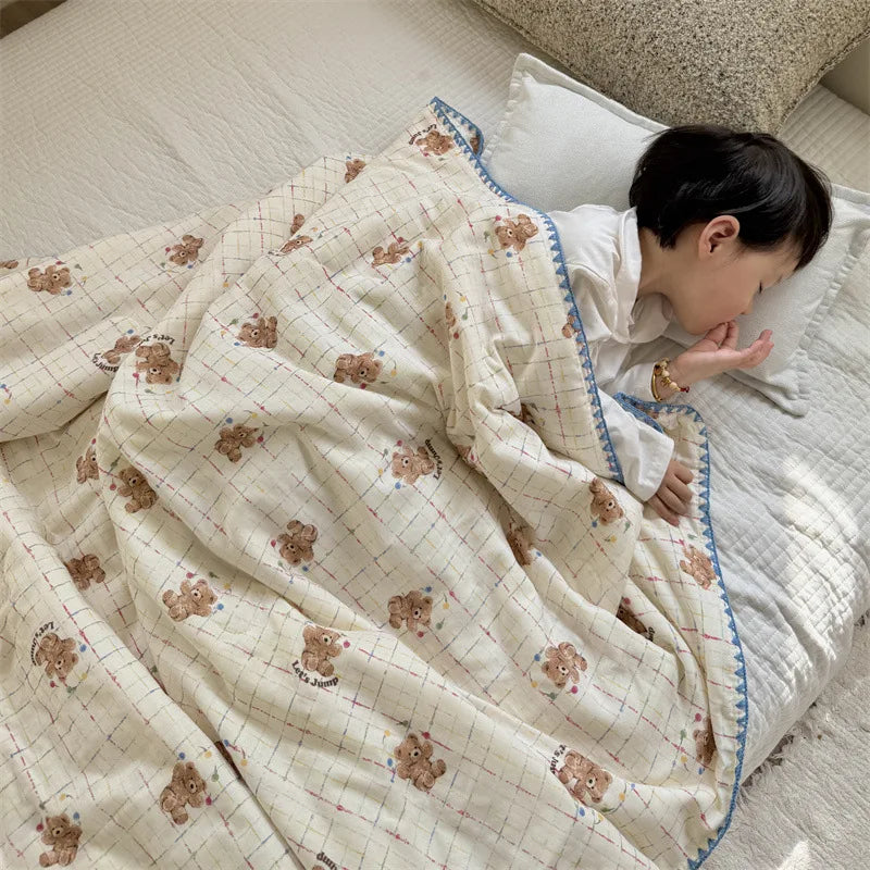 Afralia™ Kids Cartoon Printed Cooling Summer Blanket - Soft Lightweight Comforter