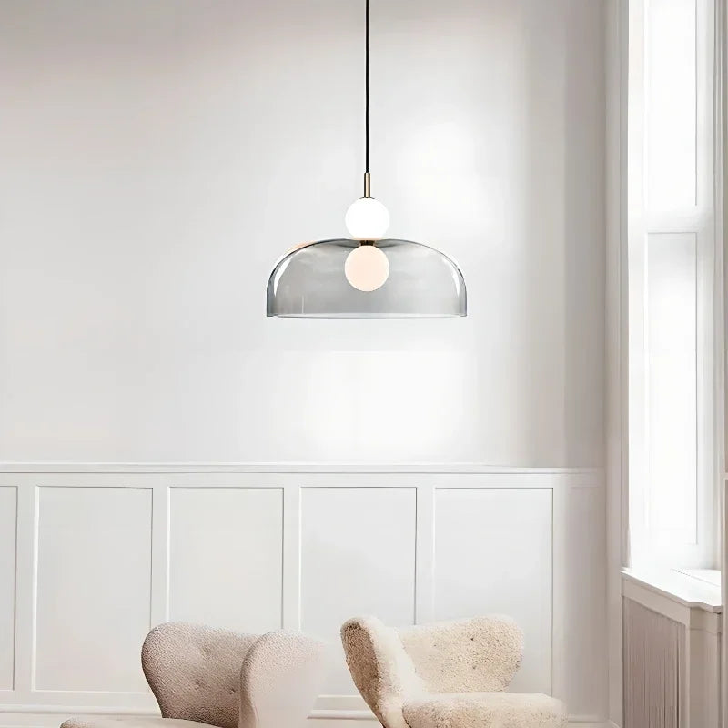 Afralia™ Double Balls Glass Chandelier Pendant Light for Kitchen Dining Room