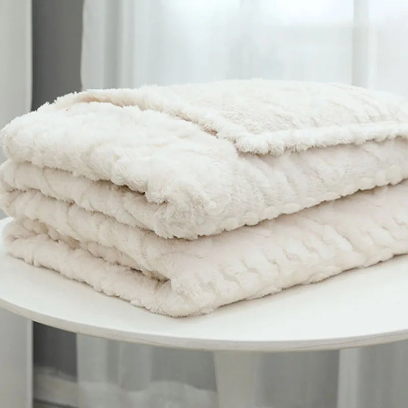 Luxury Jacquard Coral Fleece Blanket by Afralia™