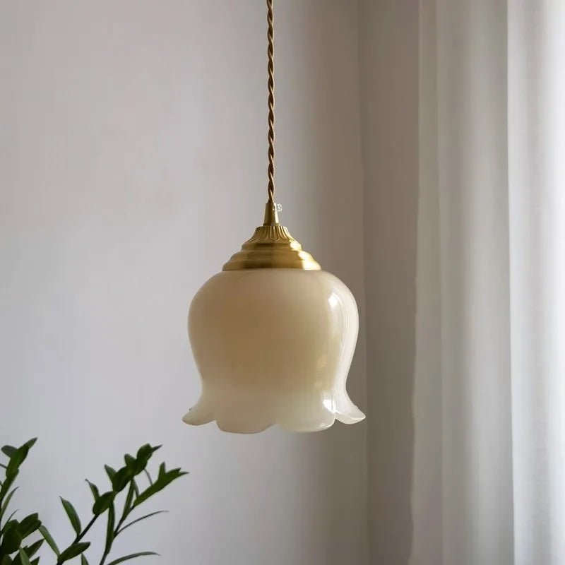 Afralia™ Glass Copper Led Pendant Light: Nordic Modern Loft Decor for Bedroom, Kitchen, Bar