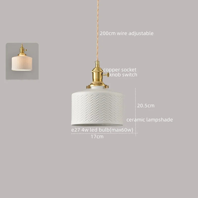 Afralia™ White Ceramic LED Pendant Lamp Modern Hanging Light Fixtures