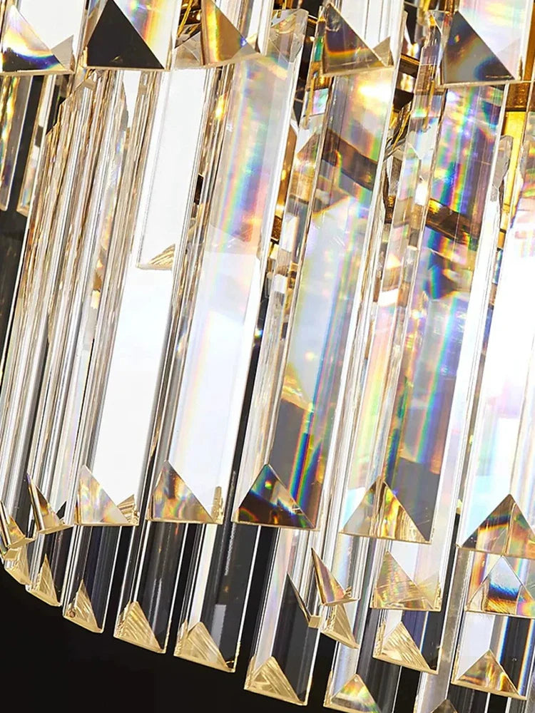 Afralia™ Nordic Gold Crystal LED Chandelier for Dining Living Room Kitchen Home Decor