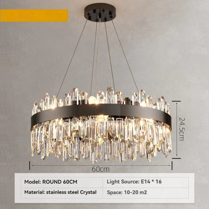 Afralia™ Gold Crystal Chandelier: Dimmable Modern Ceiling Light for Dining Living Room Kitchen Island