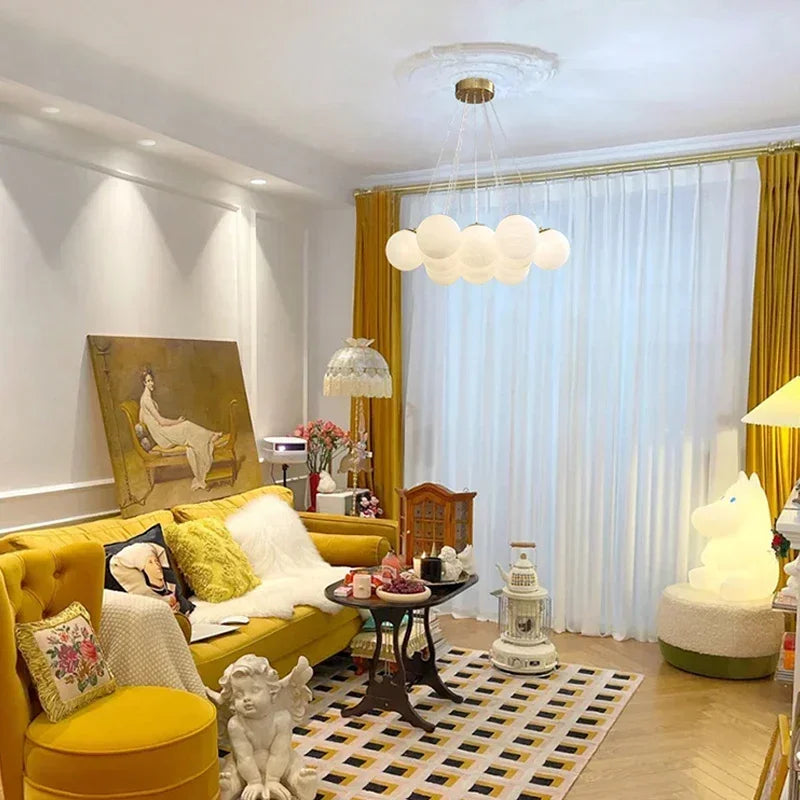 Afralia™ Glass Ball Ceiling Hanging Lamps - French Magic Bean Pendant Lights for Home Decor