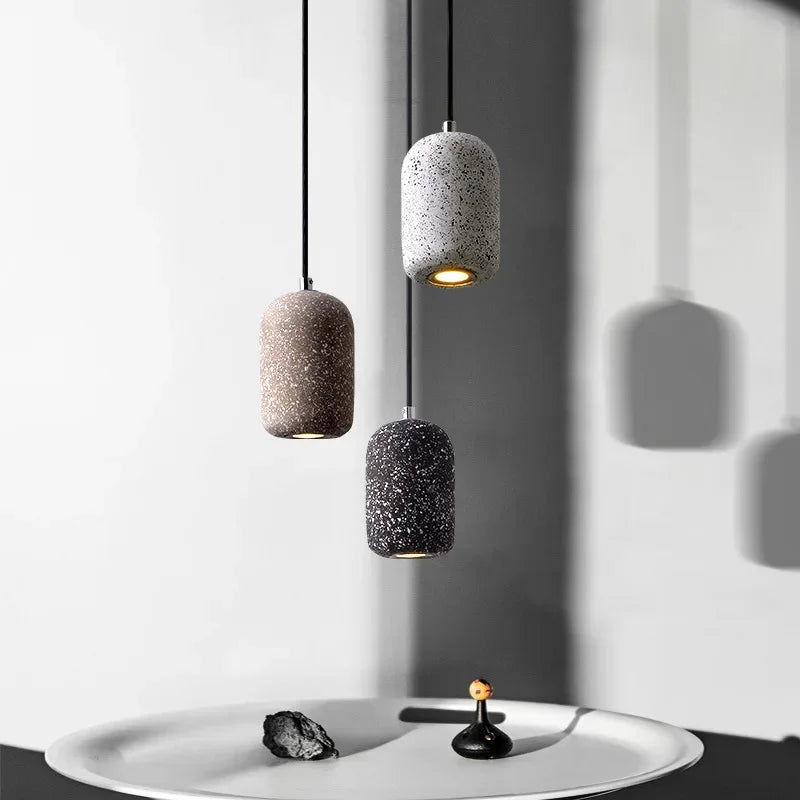 Afralia™ Stone Cement Pendant Lamp: Nordic Industrial Style LED Lighting for Restaurant, Bar, Bedroom