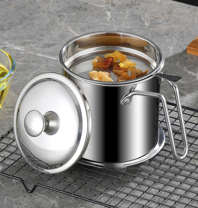 Afralia™ Stainless Steel Fryer Pot with Strainer for Deep Frying and Oil Filtering