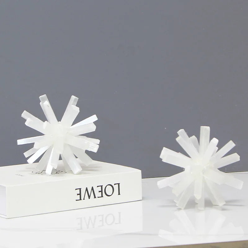 Afralia™ Crystal Metal Sea Urchin Figurine Home Decor Ornament