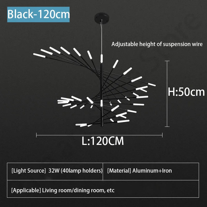 Afralia™ LED Fireworks Ceiling Pendant Light - Modern Luxury Dimmable Room Decoration