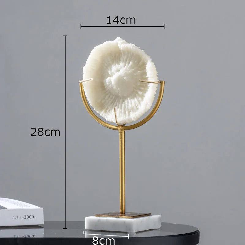 Afralia™ Coral Resin Statue Desk Decoration Modern Home Decor Ornaments