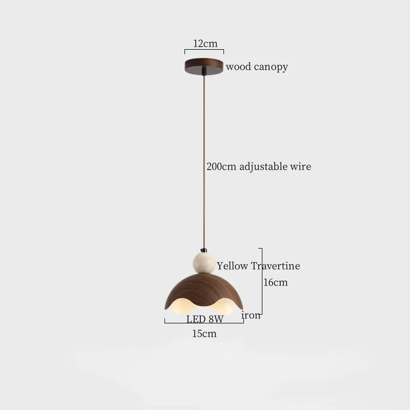 Afralia™ Stone LED Hanging Lamp for Home Decor, Japanese Style Luminaire