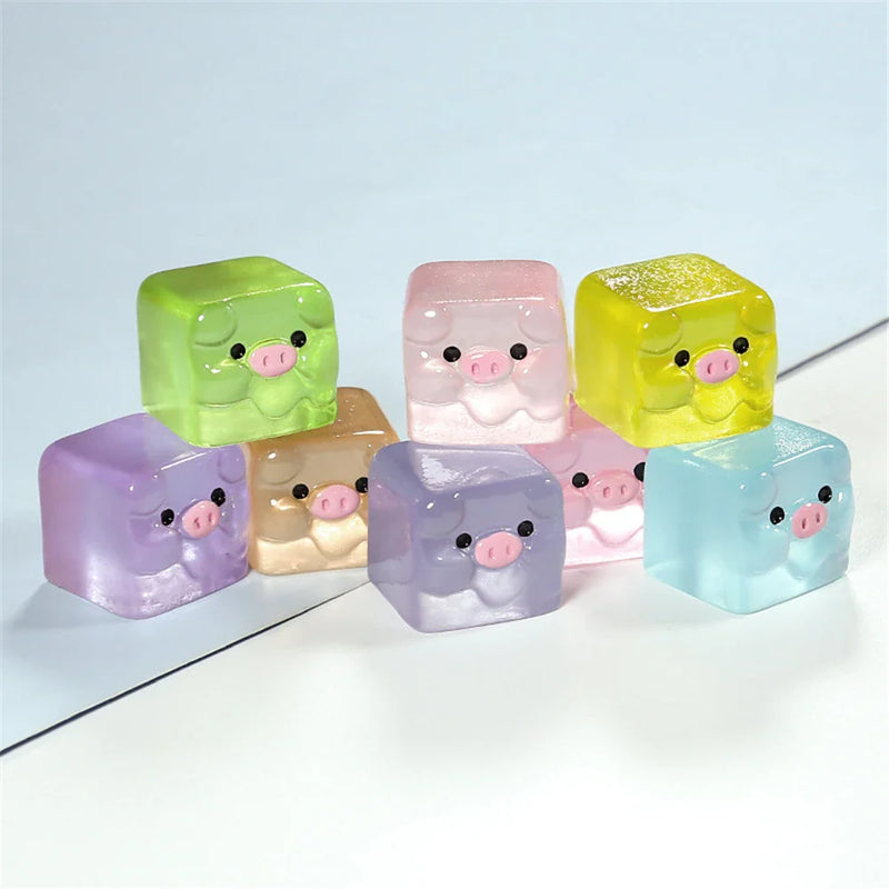 Afralia™ Luminous Resin Cactus Miniatures & Figurines Set for Crafts & Decor