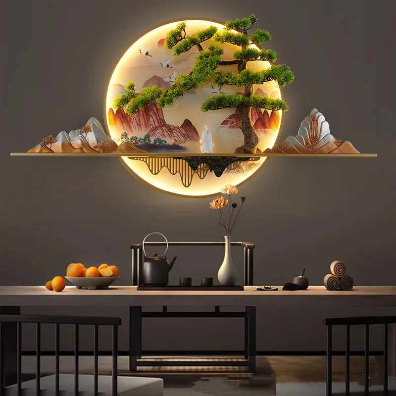 Afralia™ Modern Decoration Landscape LED Wall Lamp for Living Room, Bedroom & Study