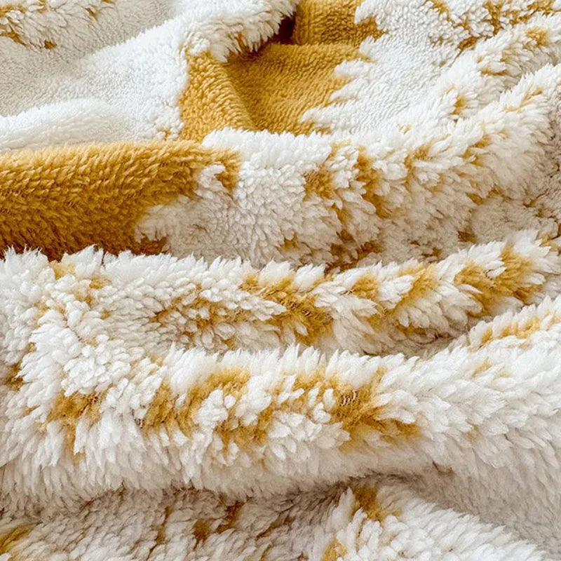 Afralia™ Jacquard Fluffy Ball Lace Blanket | Double Sided Fluff Warm Sofa Cover