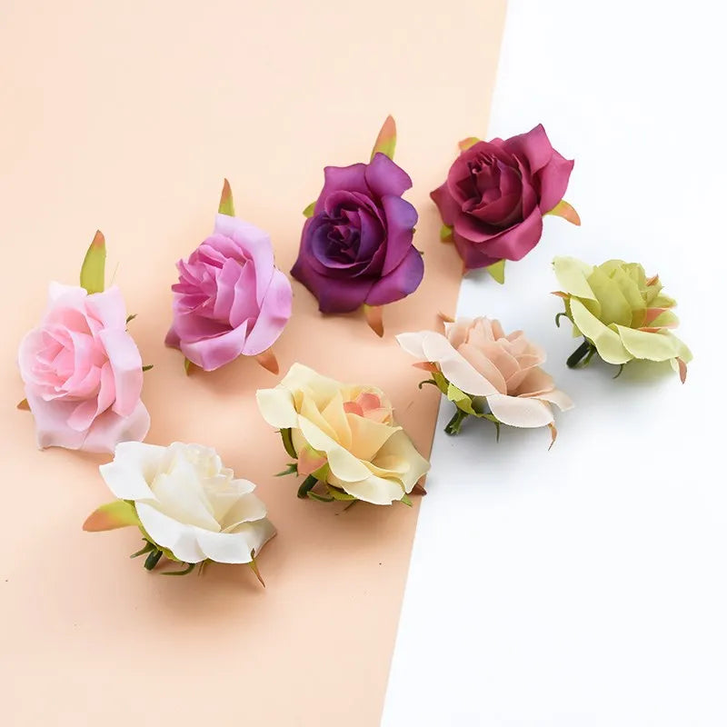 Afralia™ Artificial Silk Roses Head Set for Wedding Home Decor DIY Wreath & Christmas