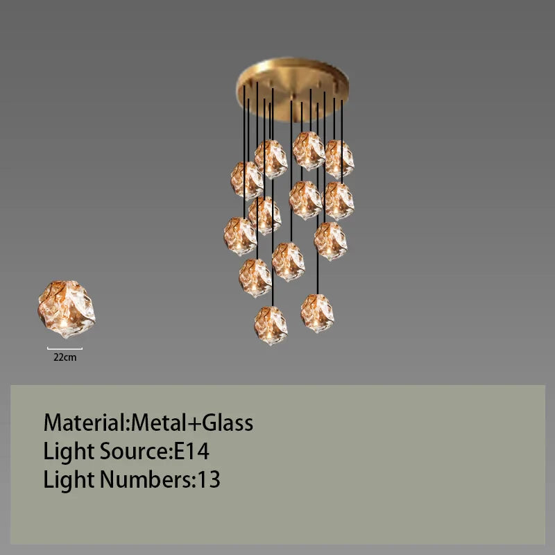 Afralia™ Glass LED Chandelier for Ceiling Suspension in Postmodern Style