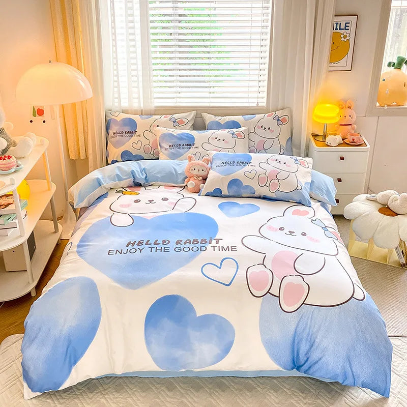 Afralia™ Flower Single Double Bedding Set Full Size Cotton Duvet Cover High Quality Quilt Cover Set