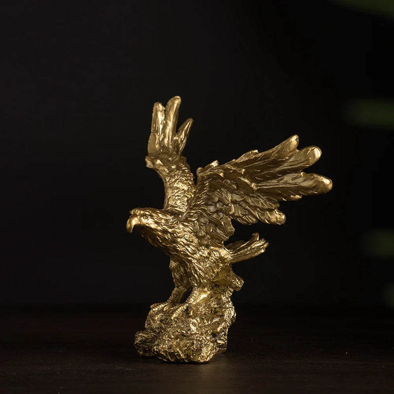 Afralia™ Resin Golden Eagle Statue Figurine Collection for Home Office Decor