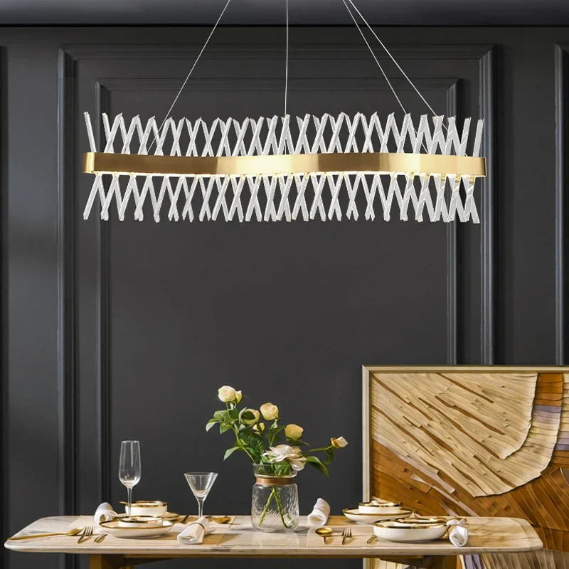 Luxury Crystal LED Pendant Lights by Afralia™ - Elegant Home Lighting Chandelier Fixture