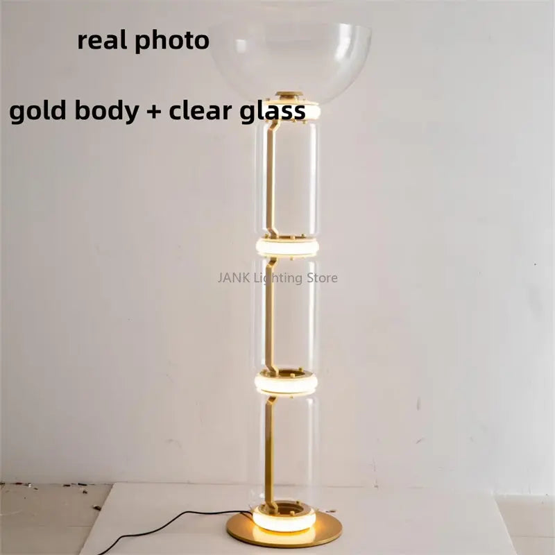 Afralia™ Modern Minimalist LED Floor Lamp, Heavy-duty Design, Italian Glass Lampshade